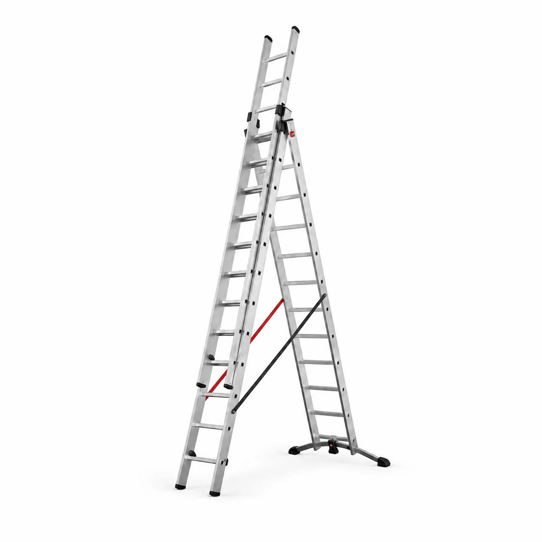 Combination ladder in step ladder configuration on a white background