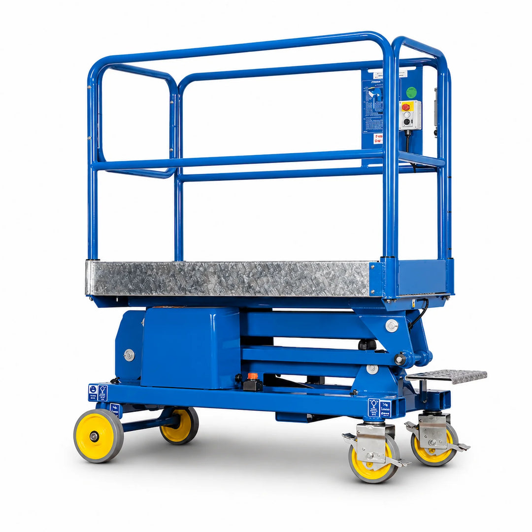 Power Tower powered low-level access platform on a white background