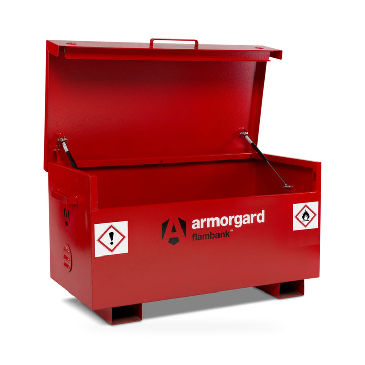 Armorgard FlamBank FB2 Site Box — empty open interior view