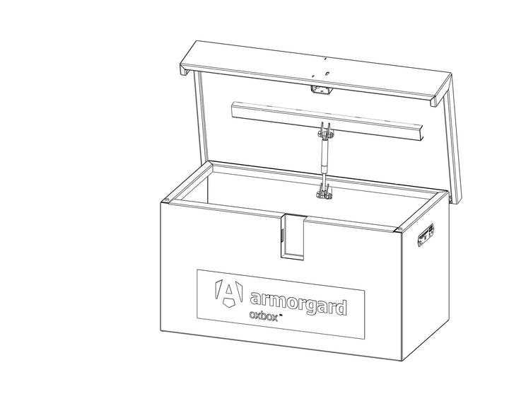 Armorgard OxBox OX1 Van Box — official manufacturer product illustration. Official manufacturer drawing, not a generated image.