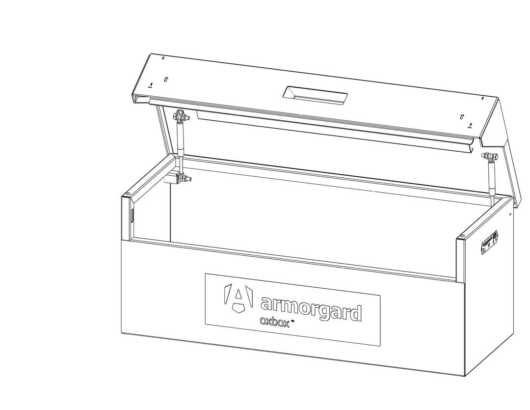 Armorgard OxBox OX2 Truck Box — official manufacturer product illustration. Official manufacturer drawing, not a generated image.