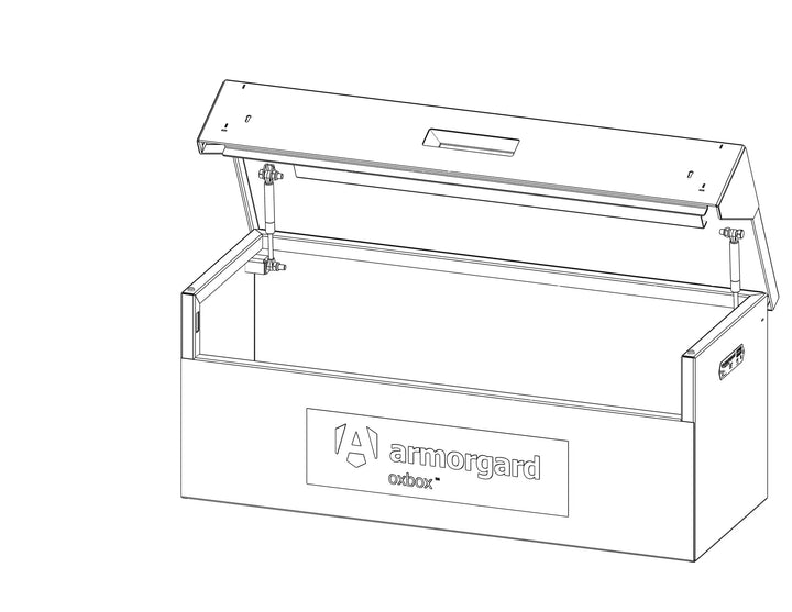 Armorgard OxBox OX2 Truck Box — official manufacturer product illustration. Official manufacturer drawing, not a generated image.