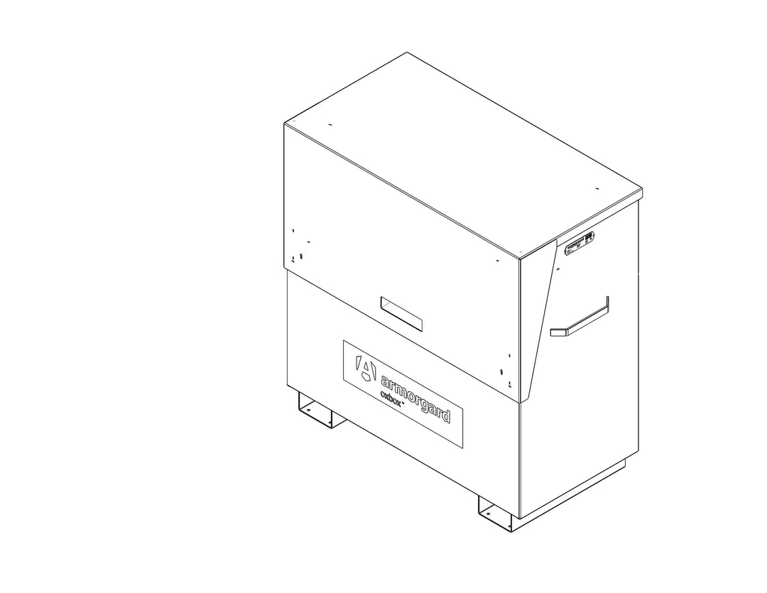 Armorgard OxBox OX4 Site Chest — official manufacturer product illustration. Official manufacturer drawing, not a generated image.