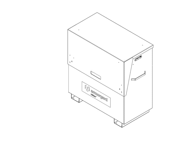 Armorgard OxBox OX4 Site Chest — official manufacturer product illustration. Official manufacturer drawing, not a generated image.