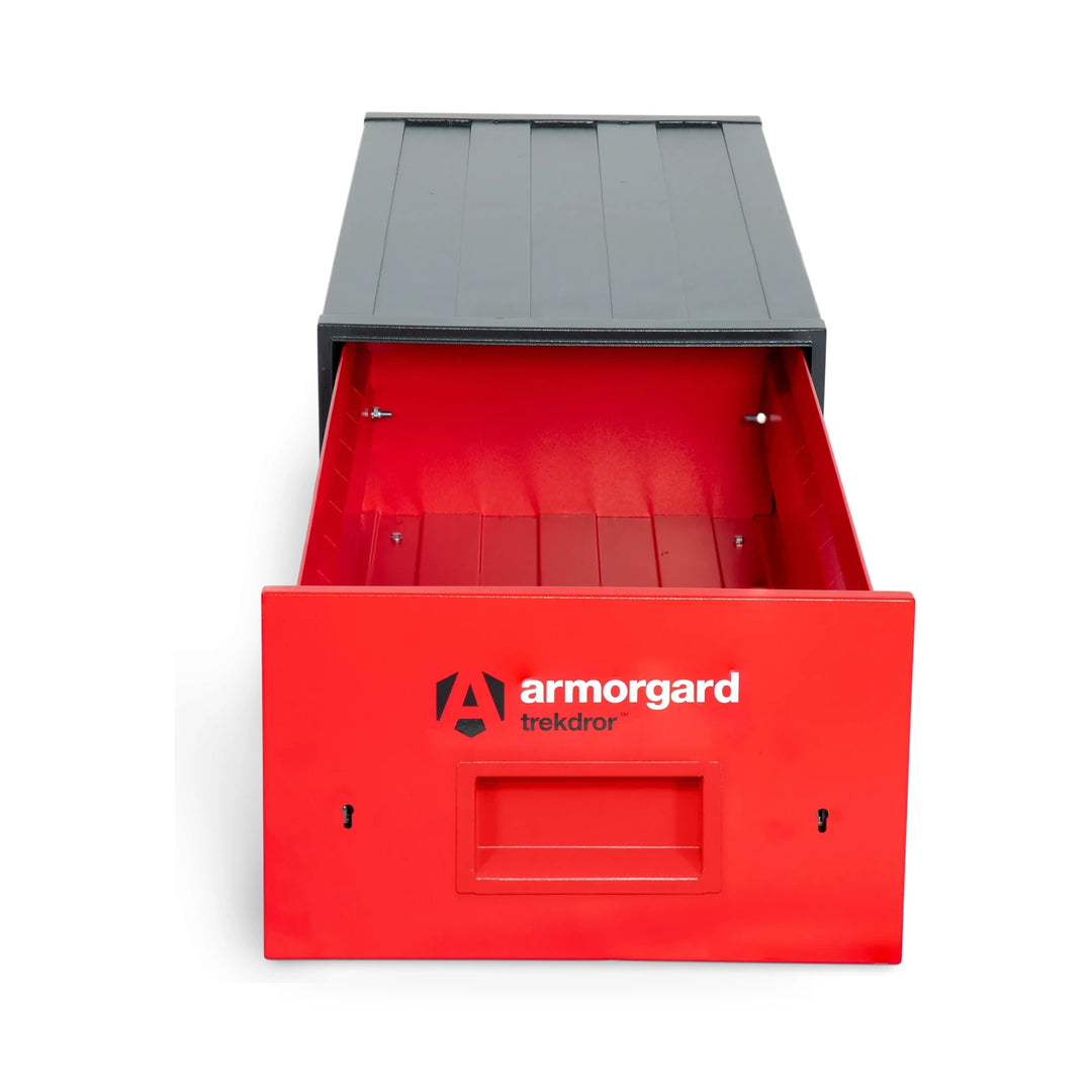 Armorgard TrekDror TKD1 Vehicle Tool Drawer — front view of empty extended drawer