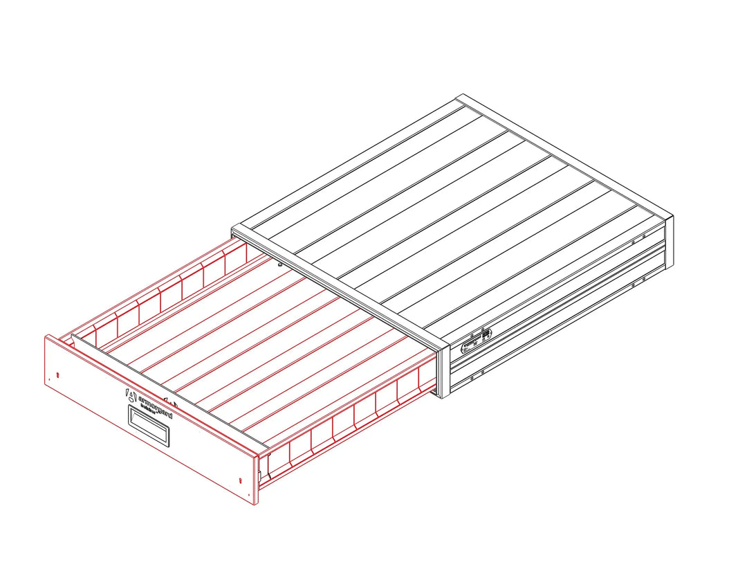 Armorgard TrekDror TKD2 Vehicle Tool Drawer — official manufacturer product illustration. Official manufacturer drawing, not a generated image.