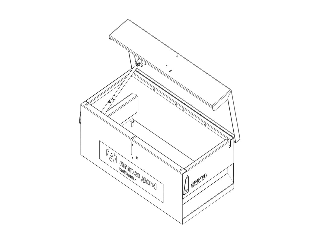 Armorgard TuffBank TB1 Van Box — official manufacturer product illustration. Official manufacturer drawing, not a generated image.