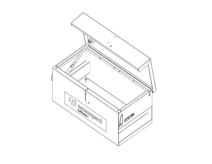 Armorgard TuffBank TB1 Van Box — official manufacturer product illustration. Official manufacturer drawing, not a generated image.