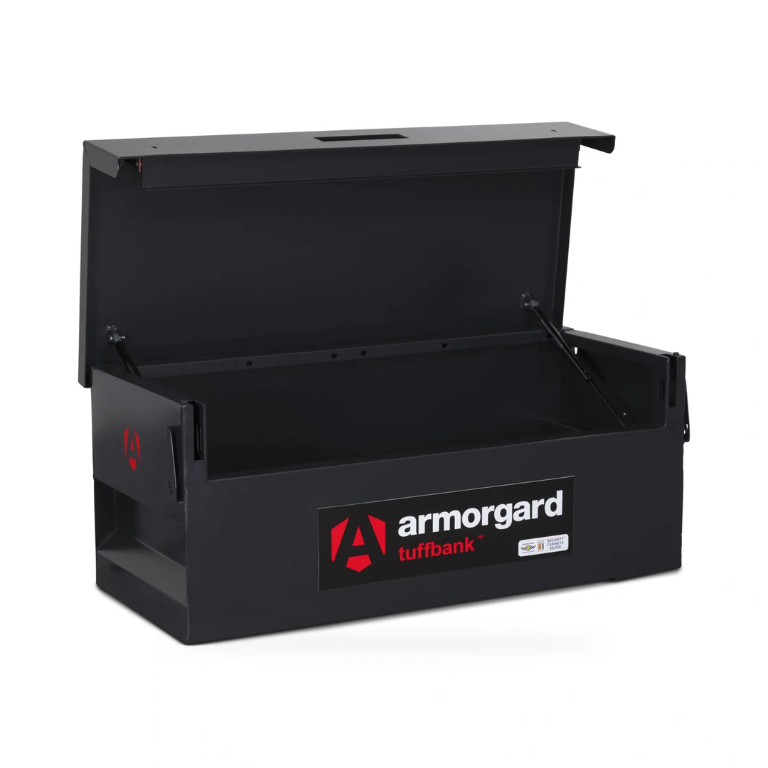 Armorgard TuffBank TB12 Truck Box — open view without optional castors
