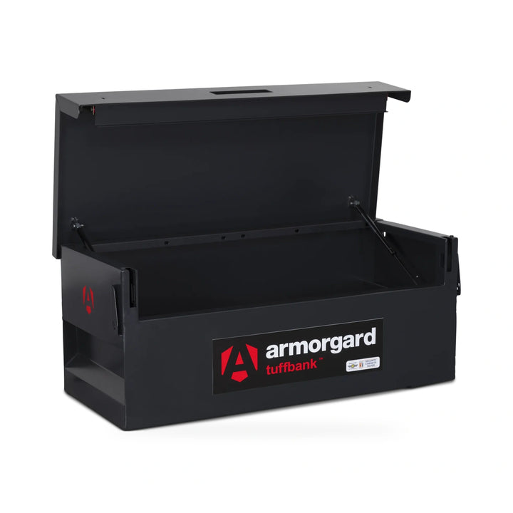 Armorgard TuffBank TB12 Truck Box — open view without optional castors