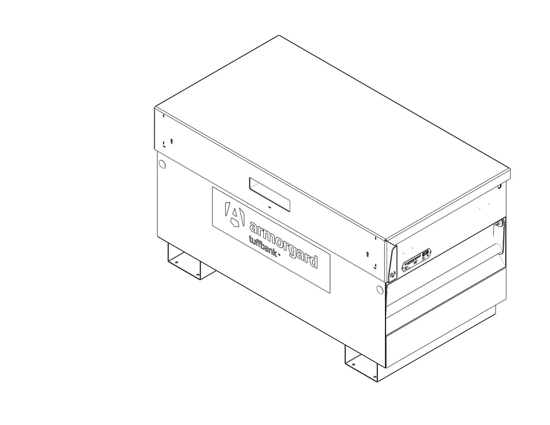 Armorgard TuffBank TB2 Site Box — official manufacturer product illustration. Official manufacturer drawing, not a generated image.