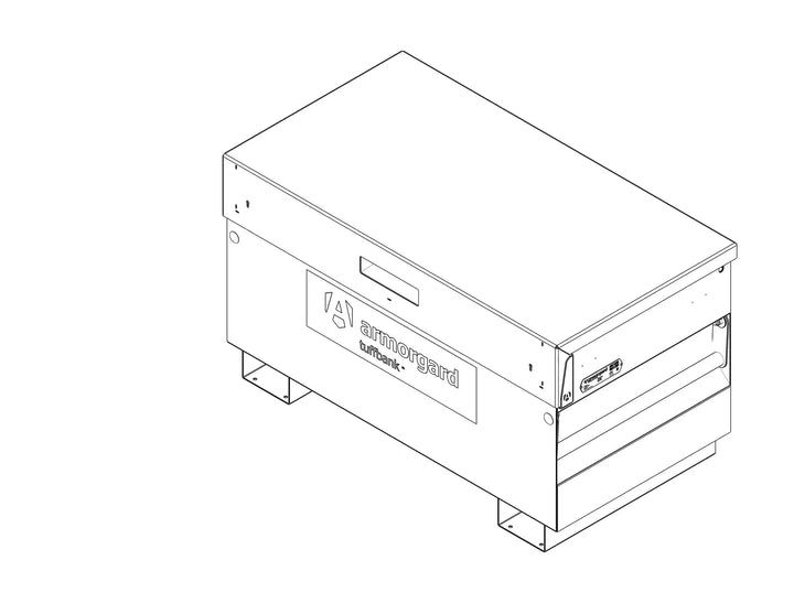 Armorgard TuffBank TB2 Site Box — official manufacturer product illustration. Official manufacturer drawing, not a generated image.