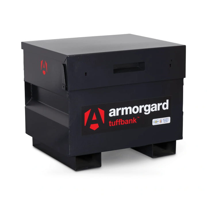 Armorgard TuffBank TB21 Site Box — front-left view with lid closed