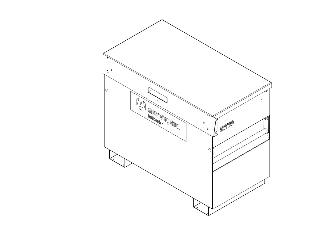 Armorgard TuffBank TB3 Site Box — official manufacturer product illustration. Official manufacturer drawing, not a generated image.