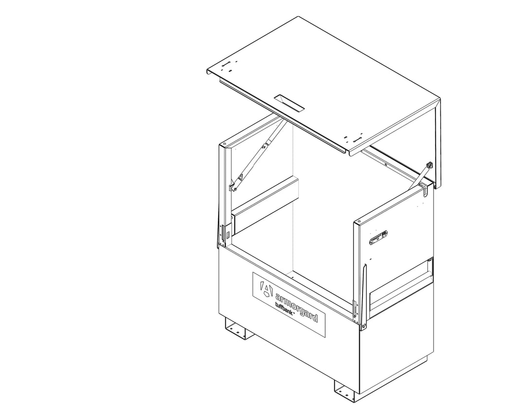 Armorgard TuffBank TBC4 Site Box — official manufacturer product illustration. Official manufacturer drawing, not a generated image.