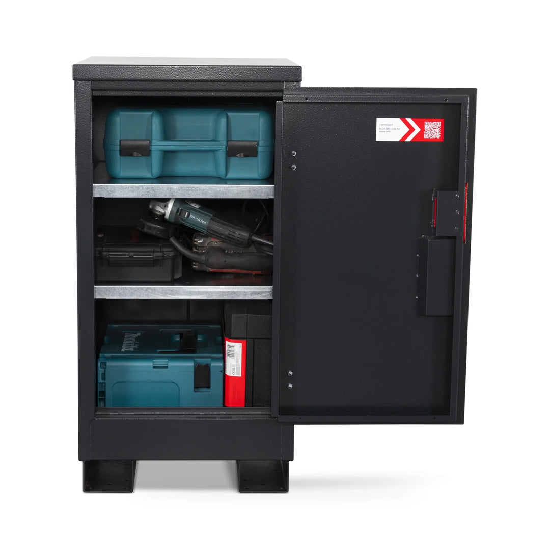 Armorgard TuffStor TSC1 Cabinet — open cabinet with illustrative tool cases. Tool cases shown for illustration, not included.