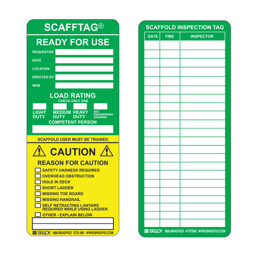 SAB Supply Scafftag Insert and Holder Purchase